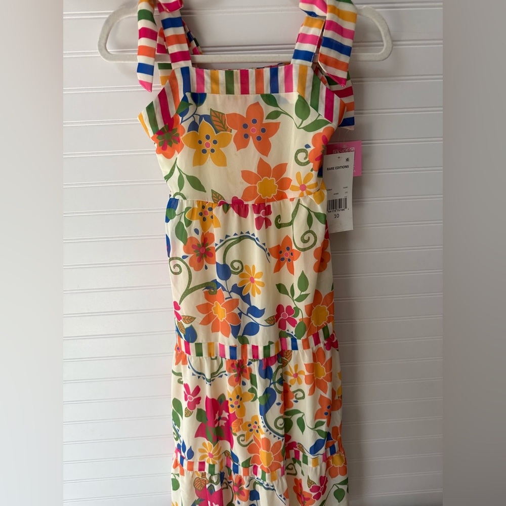 Rare Editions Orange Red Flutter Sleeve Sundress